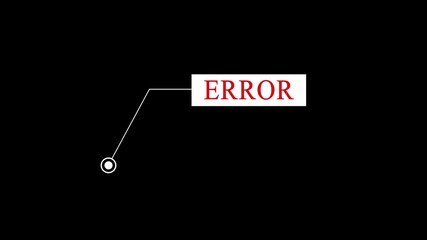 Fototapete - Text animation on geometric shape showing error, set against a sleek black background.Engaging error alert design, representing system failure through vibrant text and motion .