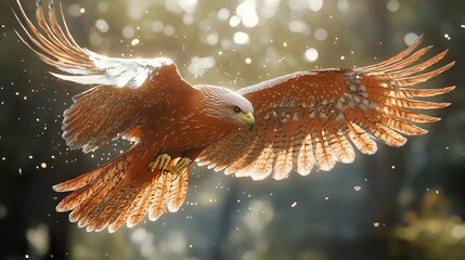 Poster - Majestic Hawk in Flight: A Stunning Close-Up