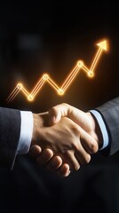 Poster - Business handshake with growth graph