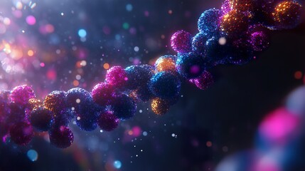 Wall Mural - colorful dna helix: a 3d rendering of the molecule of life