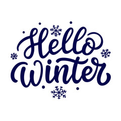 Hello winter Hand lettering illustration on a isolated white background (11)