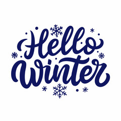 Hello winter Hand lettering illustration on a isolated white background (17)