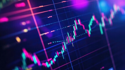 Poster - Colorful Financial Chart with Data Visualization Effects