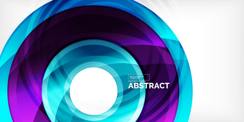 Aufkleber - Bright colorful circles with light effects. Abstract background