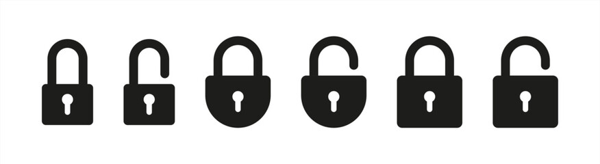Leinwandbilder - Open and closed lock icon, vector 10 eps.