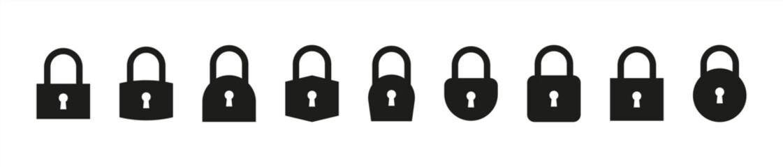 Poster - Lock Icons. Vector lock icons on transparent background. Lock Unlock. Vector 10 eps.