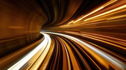 Poster - Dynamic Light Trails through a Curved Tunnel