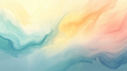 Poster - Soft Abstract Waves in Pastel Colors