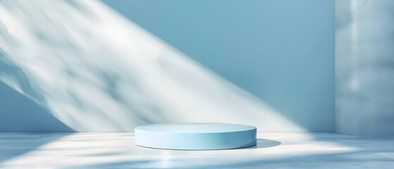 Aufkleber - Soft Blue Corner with Natural Light Shadows