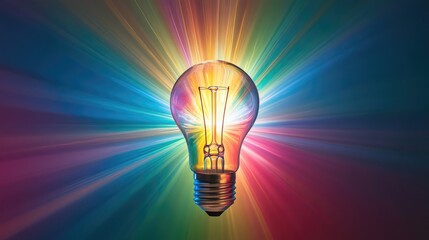 Poster - Vibrant Light Burst from Classic Light Bulb