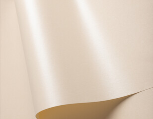 Aufkleber - Beige paper with a smooth sheen and elegant, reflective folds. Glossy surface features soft, wavy textures and twisted, curved details, creating a luxurious, modern design.