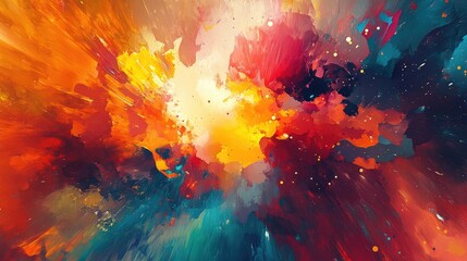 Poster - Abstract Explosion of Colorful Energy and Light