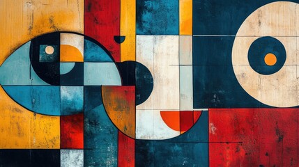 Poster - Abstract Colorful Geometric Art Structure