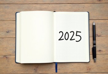 New Year to do list.2025 goals on wooden  background. Ai generated, ai