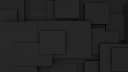 Leinwandbilder - abstract geometric shape background black square Used in graphics or background images to add various messages.,3d rendering