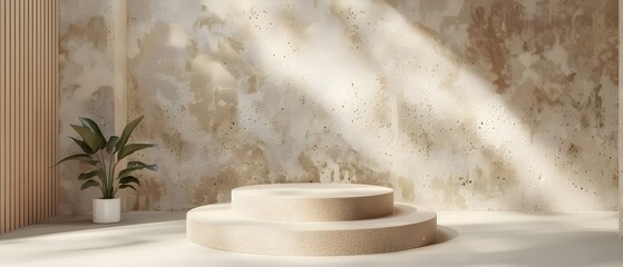 Poster - Minimalist Interior with Neutral Tones and Plant