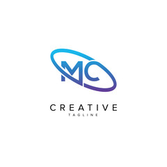 Wall Mural - Modern Letter MC CM and Planet Logo Design. Initial Vector Elements.