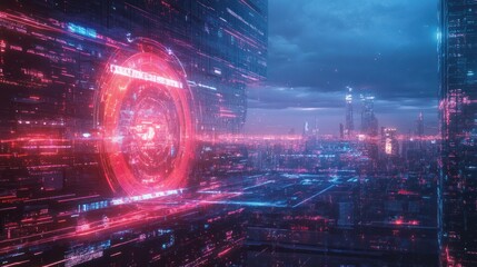 Poster - digital transformation of contracts into futuristic cyber landscape - digital information technology