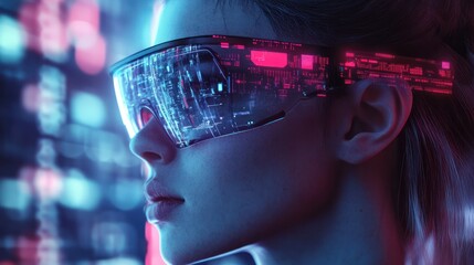 Poster - menschen und neue technologie, kã¼nstliche intelligenz, ki schafft verbindungen zwischen information