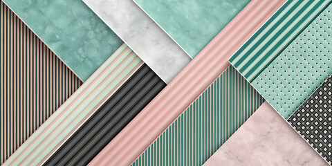 Poster - abstract geometric textile design: interplay of textures and patterns