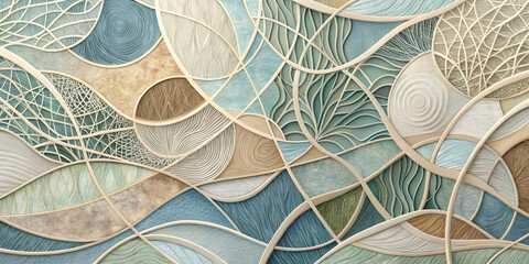 Poster - abstract stained glass serenity