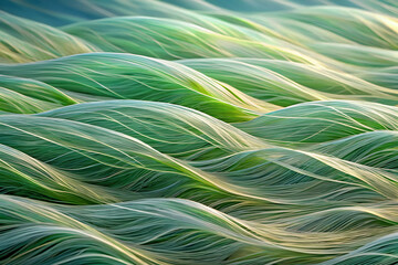 Poster - abstract wavy green: an abstract and mesmerizing visual of a swirling green landscape, evocative of 