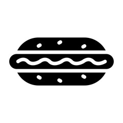 Sticker - Hot Dog Glyph Icon Design