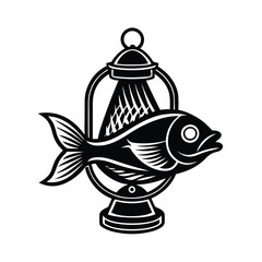 lanternfish logo icon vector design