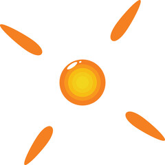 Poster - This cartoon sun is shining with four orange light beams