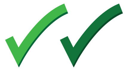 correct answer green checkmark icon set. vector collection