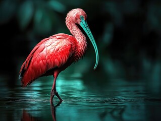 Wall Mural - red stork