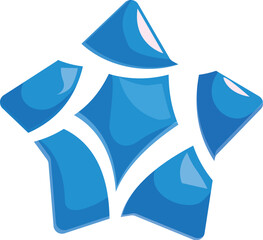 Poster - Blue star composed of smaller stars forming a mosaic, ideal for concepts related to teamwork