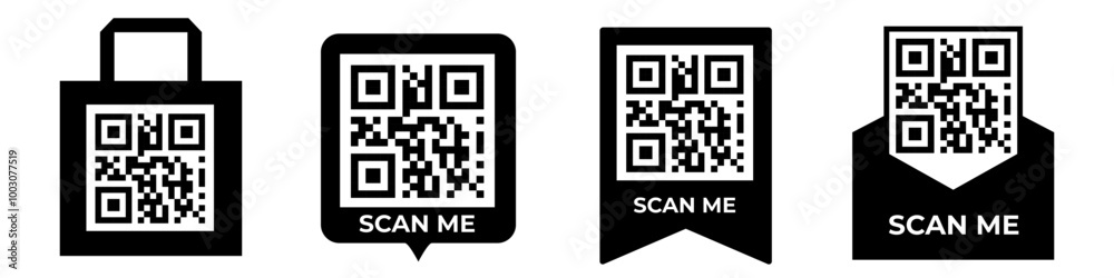 Scan me vector. Qr code set. Stock Vector | Adobe Stock