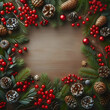 © Rafaela - christmas background with christmas branches and cones
