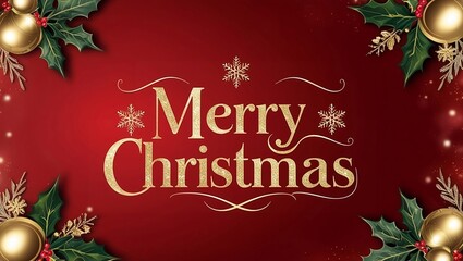 luxurious red and gold christmas card background with merry christmas message and elegant festive el