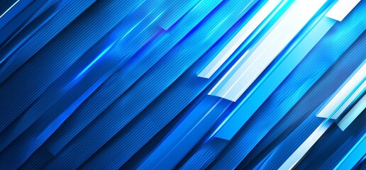 Poster - Geometric abstract background in blue and white with texture, layers of triangle shapes in modern art style