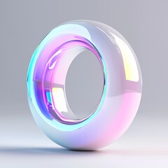 Poster - Detailed geometric art poster template with colorful holographic gradients, dispersion effect glass 3d rendering