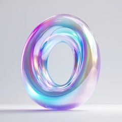 Poster - The 3d shape holographic gradient is made up of colorful geometric shapes. The template for the poster has an art poster shape with dispersion effect glass.