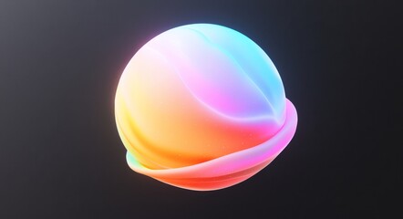 Poster - In corrupted graphics style, it is a multicolored glitched round geometric shape with noise, scanlines, and screenscrapes on a black background.