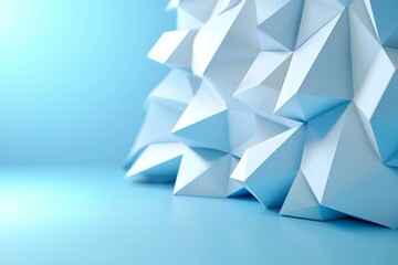 Poster - Abstract geometric white scene with white wood table as presentation surface and single crossed lines and corners in minimal modern simple style.