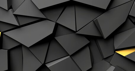 Poster - Stock image of an abstract geometric background made of polygons in black.