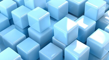 Poster - An abstract geometric squares background with blue abstract elements.