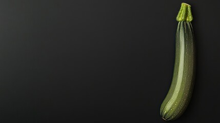 Wall Mural - A single zucchini on a dark background, highlighting its shape and texture.