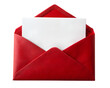 © оLeo Studio - Red envelope with blank letter Inside with copy space for text, isolated on white transparent background, PNG element