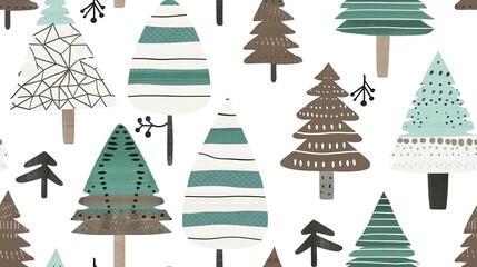 Poster - a pattern of Christmas trees