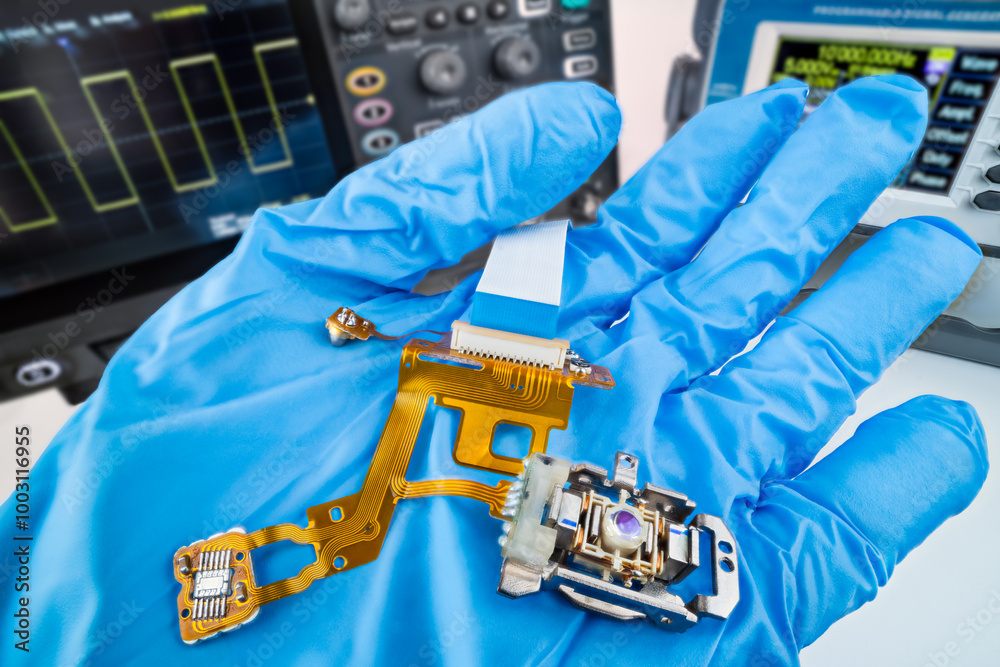 Flex printed circuit, sensor or lens of CD-DVD disc drive pickup head ...