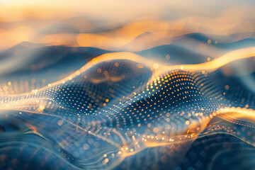 Poster - A wave of light is reflected on the surface of the water