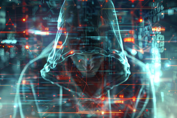 Poster - A man wearing a hoodie is staring at the camera