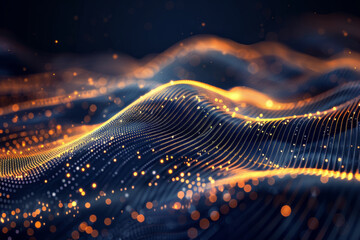 Poster - A blurry image of a wave with orange and blue colors