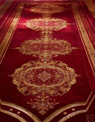 Red carpet with gold design